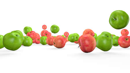 Fruit mix, animated fruit movement, 3D renderingの写真素材