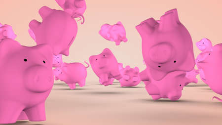 Concept of financial success, pig - piggy bank. 3D rendering.の写真素材