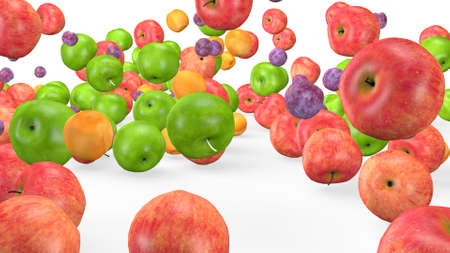 Fruit mix, animated fruit movement, 3D animationの写真素材