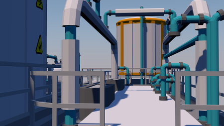 Processing plant equipment and piping.の写真素材