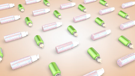 Seamless pattern of cosmetic bottlesの写真素材