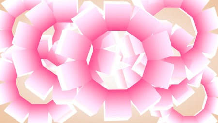 Abstract graphic of rotating cubesの写真素材
