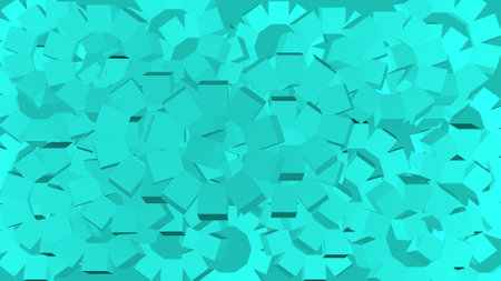 Abstract graphic background from rotating cubes, 3D rendering.の写真素材