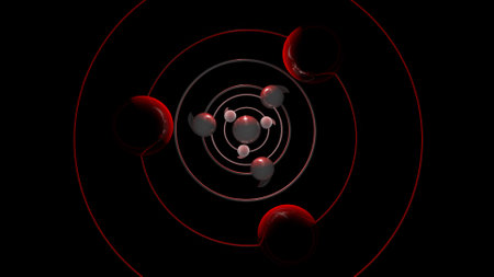 abstact background from moving balls. 3D rendering.の写真素材