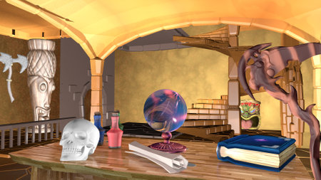 Divination on the Mogic ball. 3D rendering.の写真素材