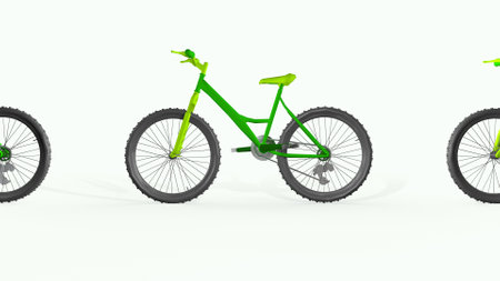 Bright bike, endless bike traffic. 3D rendering.の写真素材