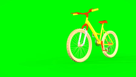 Bright bike, endless bike traffic. 3D rendering.の写真素材