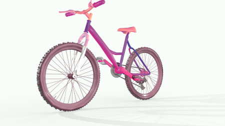 Bright bike, endless bike traffic. 3D rendering.の写真素材