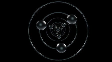 abstact background from moving balls. 3D rendering.の写真素材
