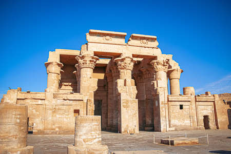 The ruins of the ancient temple of Sebek in Kom - Ombo, Egyptの写真素材