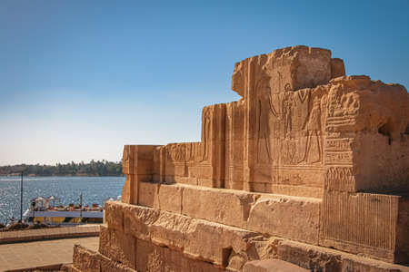 The ruins of the ancient temple of Sebek in Kom - Ombo, Egyptの写真素材
