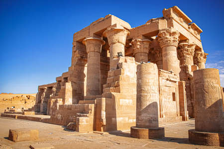 The ruins of the ancient temple of Sebek in Kom - Ombo, Egyptの写真素材