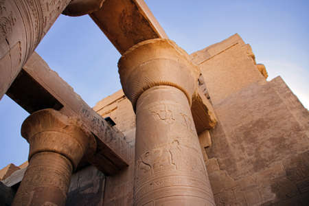 The ruins of the ancient temple of Sebek in Kom - Ombo, Egyptの写真素材