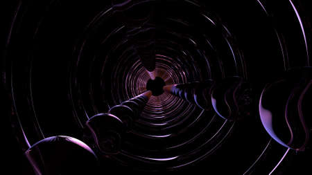 abstact background from moving balls. 3D rendering.の写真素材