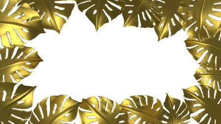 Fantasy decorative background with plants and flowers, 3D rendering.の写真素材