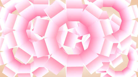 Abstract graphic background from rotating cubes, 3D rendering.の写真素材