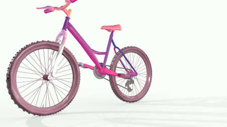 Bright bike, endless bike traffic. 3D rendering.の写真素材