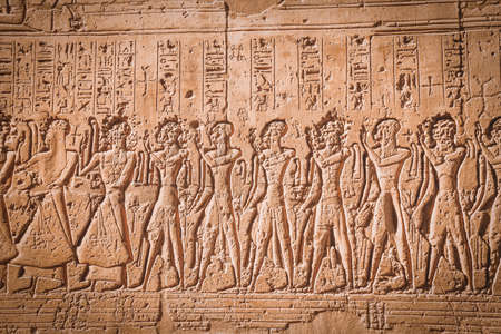 Ruins of the Egyptian temple of Ramesseum, the funeral temple of Pharaoh Ramses II XIII century BC, near the modern city of Luxor.の写真素材