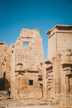 Ruins of the Egyptian Karnak Temple, the largest open-air museum in Luxor.の写真素材