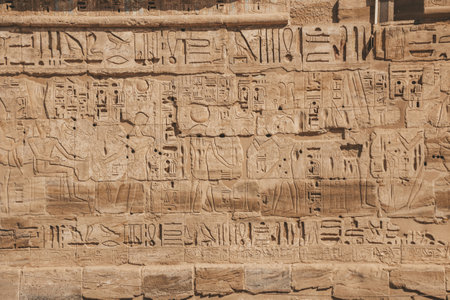 Ruins of the Egyptian Karnak Temple, the largest open-air museum in Luxor.の写真素材