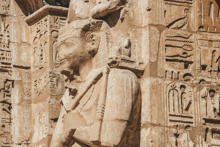 Ruins of the Egyptian Karnak Temple, the largest open-air museum in Luxor.の写真素材
