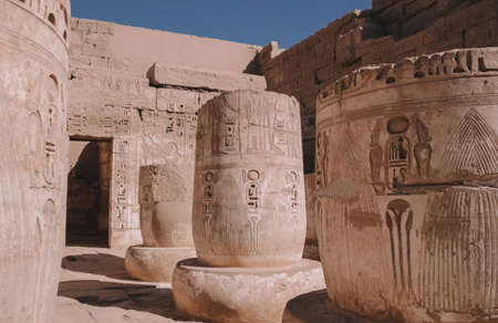 Ruins of the Egyptian Karnak Temple, the largest open-air museum in Luxor.の写真素材