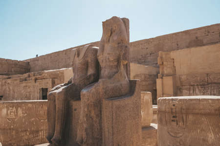 Ruins of the Egyptian Karnak Temple, the largest open-air museum in Luxor.の写真素材