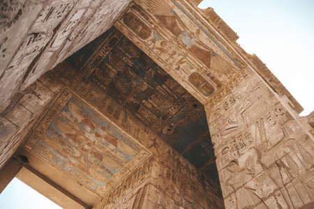 Ruins of the Egyptian Karnak Temple, the largest open-air museum in Luxor.の写真素材