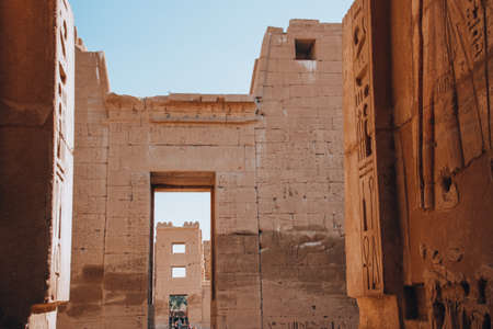 Ruins of the Egyptian Karnak Temple, the largest open-air museum in Luxor.の写真素材