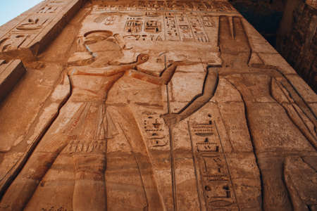 Ruins of the Egyptian Karnak Temple, the largest open-air museum in Luxor.の写真素材