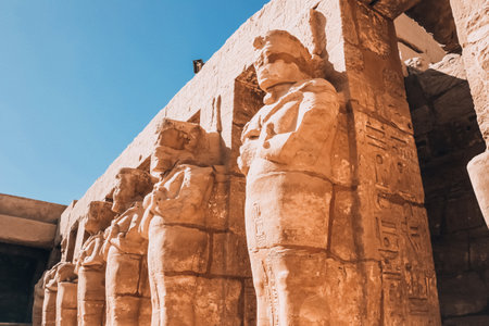 Ruins of the Egyptian Karnak Temple, the largest open-air museum in Luxor.の写真素材