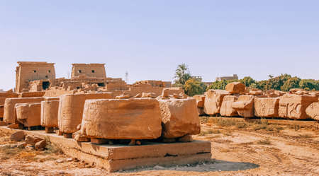 Ruins of the Egyptian Karnak Temple, the largest open-air museum in Luxor.の写真素材