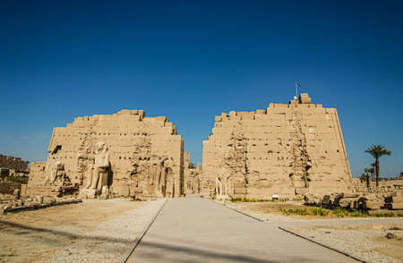 Ruins of the Egyptian Karnak Temple, the largest open-air museum in Luxor.の写真素材