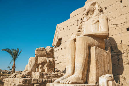Ruins of the Egyptian Karnak Temple, the largest open-air museum in Luxor.の写真素材