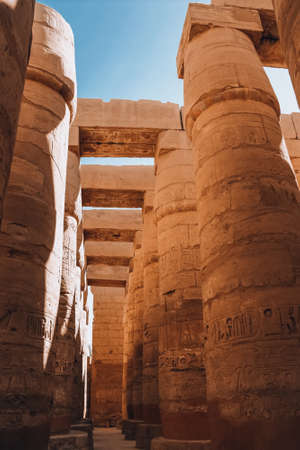 Ruins of the Egyptian Karnak Temple, the largest open-air museum in Luxor.の写真素材