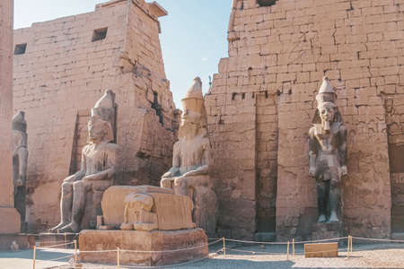 Ruins of the Egyptian Karnak Temple, the largest open-air museum in Luxor.の写真素材