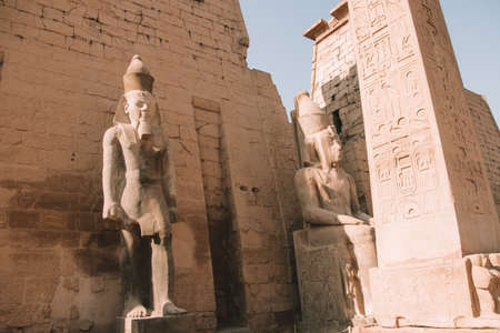Ruins of the Egyptian Karnak Temple, the largest open-air museum in Luxor.の写真素材