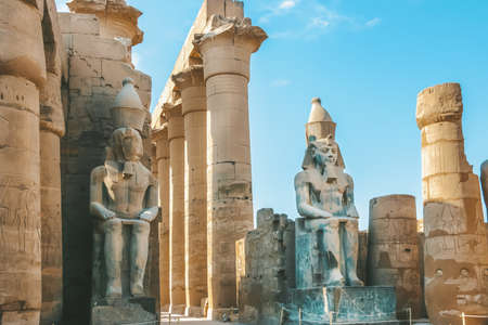 Ruins of the Egyptian Karnak Temple, the largest open-air museum in Luxor.の写真素材