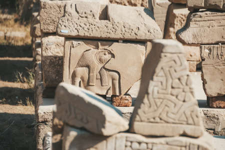 Ruins of the Egyptian Karnak Temple, the largest open-air museum in Luxor.の写真素材