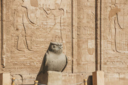 The ruins of the ancient temple of Horus in Edfu, Egyptの写真素材