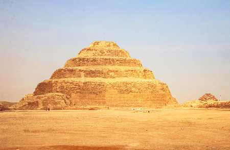 The Djoser Pyramid in the Sahara desert, Egypt.の写真素材