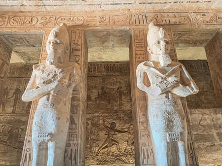 Abu Simbel, a rock in Nubia, in which two ancient Egyptian temples were carved during the reign of...