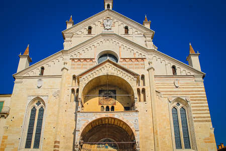 The ancient Italian city of Verona, the historic center of the city.の写真素材