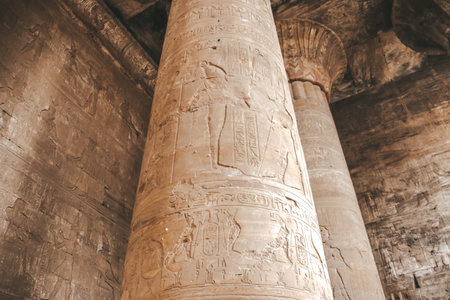 The ruins of the ancient temple of Horus in Edfu, Egypt.の写真素材