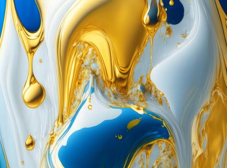 Gold and blue artsy textured background wallpaper. Generative AI illustrator.の素材