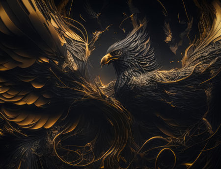 gorgeous realistic background, tropical forest with beautiful leaves, flowers and birds, generative AI.の素材