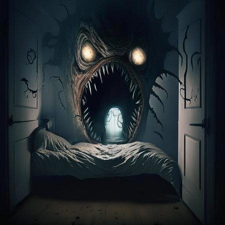 Nightmare in the children's room, a terrible dream.の素材