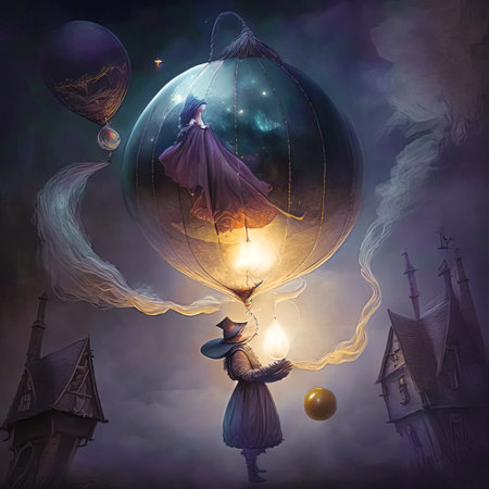 Fairy tale dream, magical fantasy land, magic ball, halloween.の素材