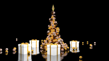 Beautiful christmas tree. 3D rendering.の写真素材