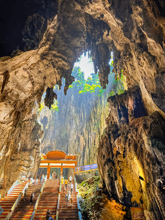 Batu Caves in Kuala Lumpur, one of the largest Hindu attractions in Malaysia.の写真素材